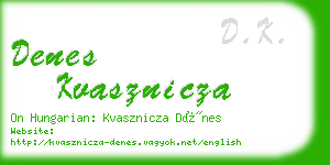 denes kvasznicza business card